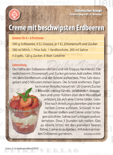 Creme mit beschwipsten Erdbeeren