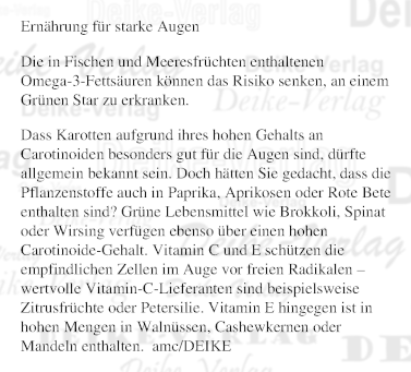 Ernährung für starke Augen