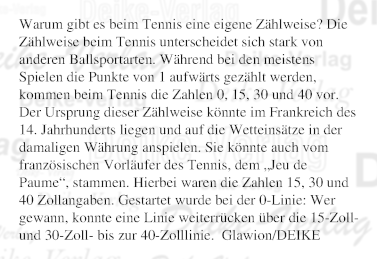 Warum gibt es beim Tennis eine eigene Zählweise?