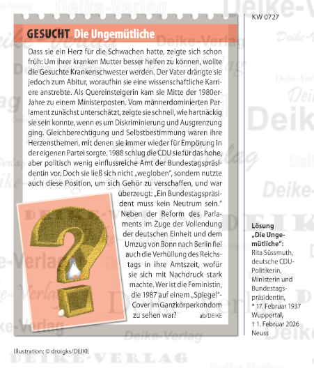 Rita Süßmuth - Personenrätsel KW