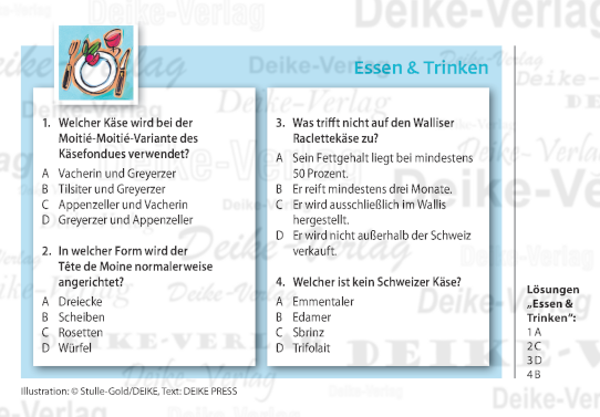 Käse - Quizaufgaben