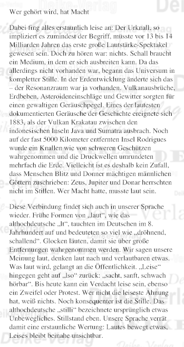 Wer gehört wird, hat Macht!