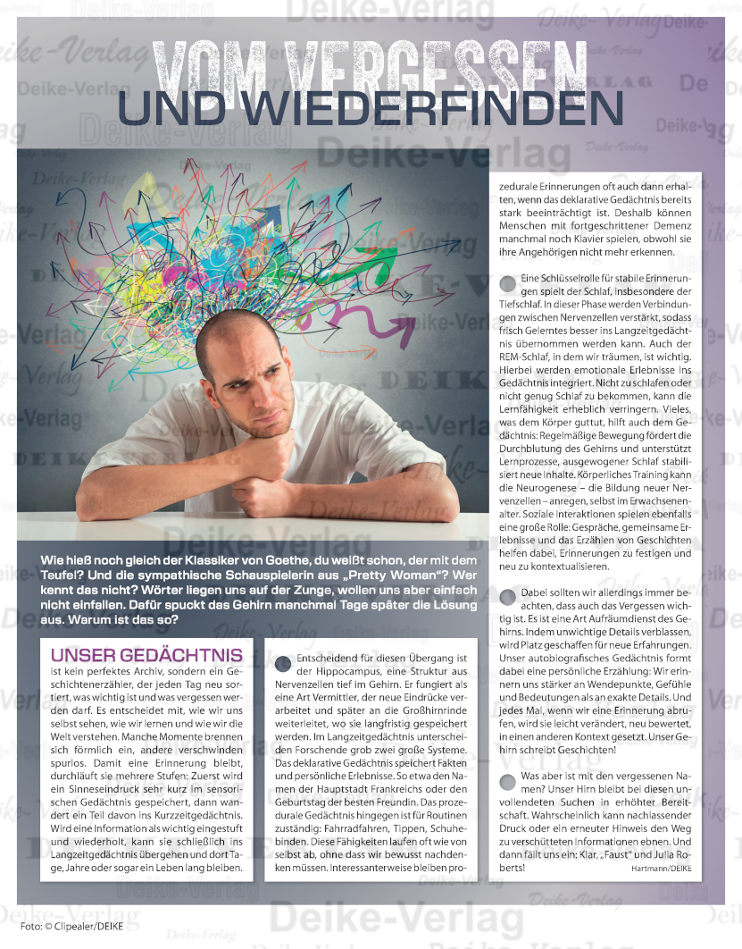 Vom Vergessen und Wiederfinden