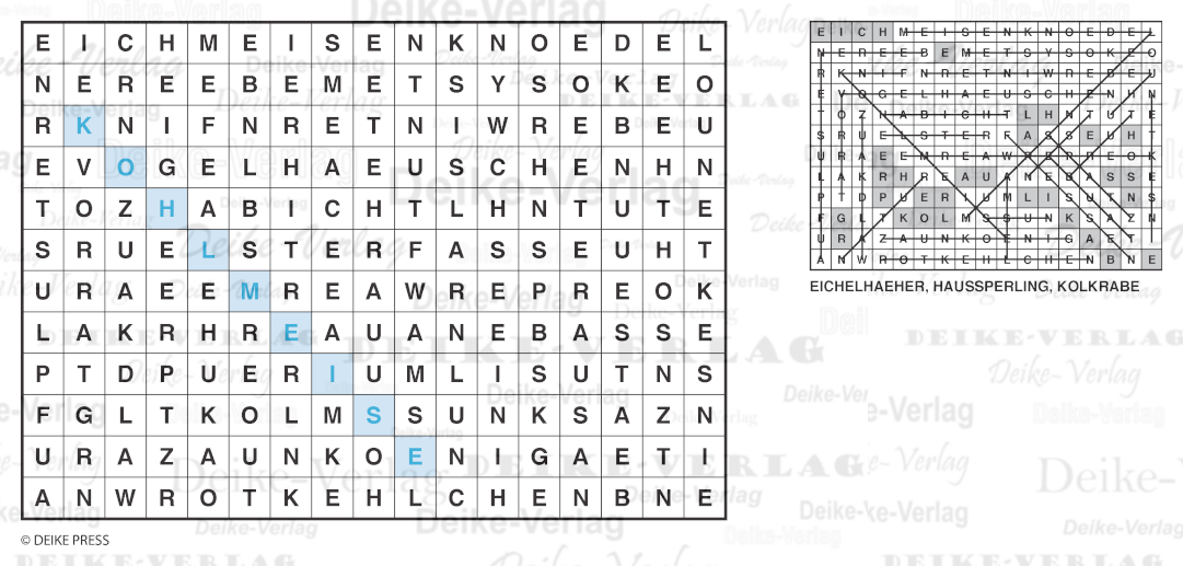Standvögel - Buchstabensalate
