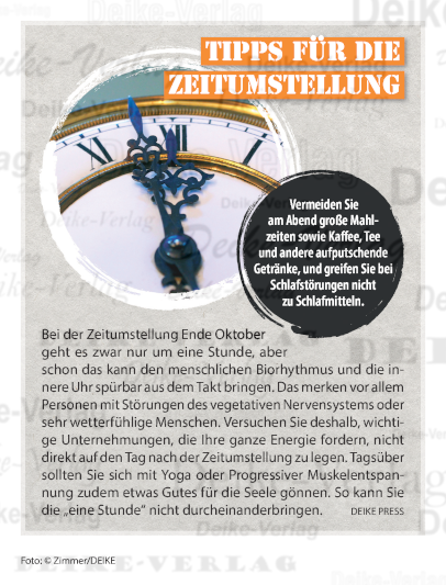 Tipps für die Zeitumstellung