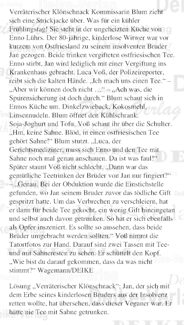 Verräterischer Klönschnack (Liz Blum)