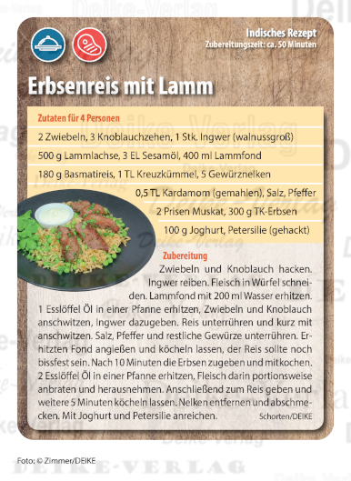 Erbsbreis mit Lamm