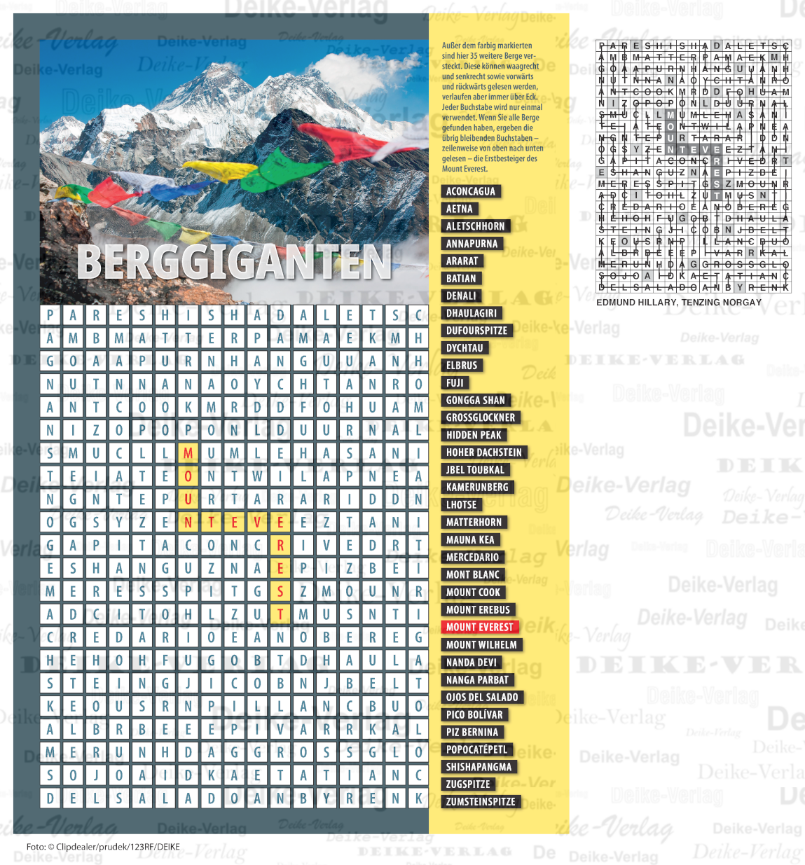 Berggiganten (Buchstabensalat) DIN A4