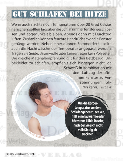 Gut schlafen bei Hitze