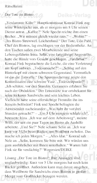 Der Tote im Bistro