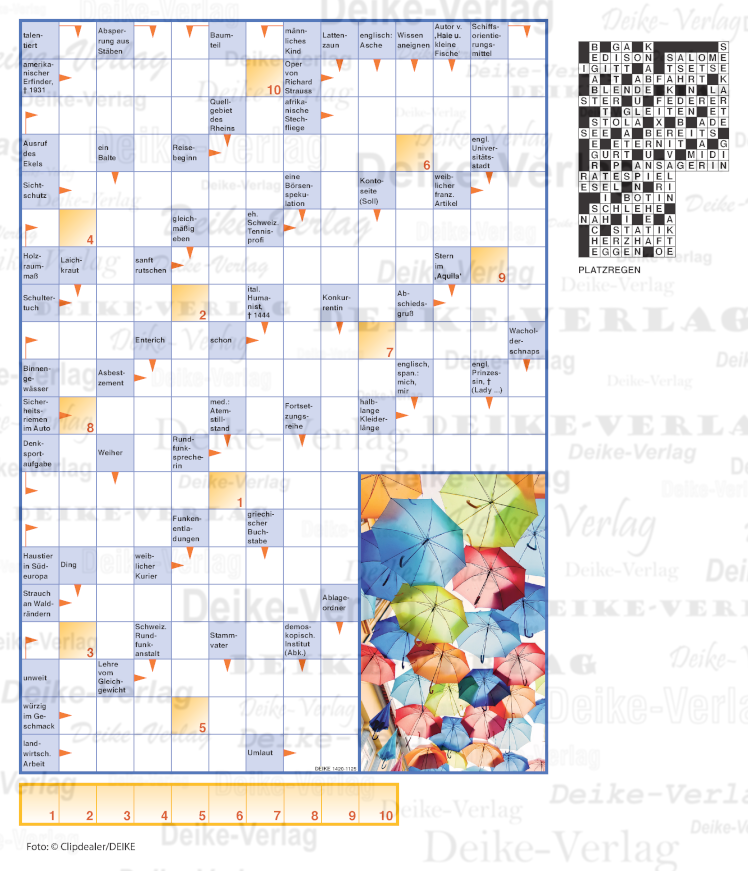 Platzregen (Schwedenrätsel) 1420