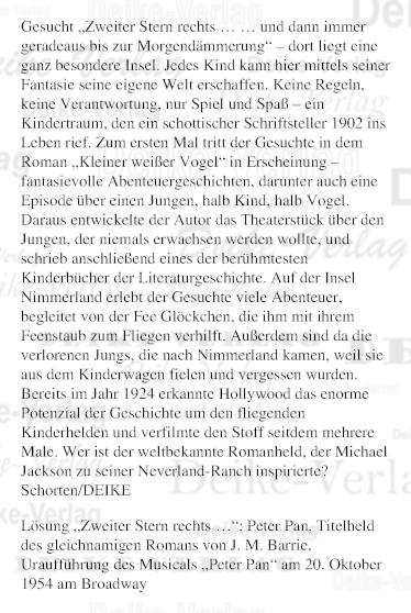 Peter Pan - Personenrätsel KW 4324