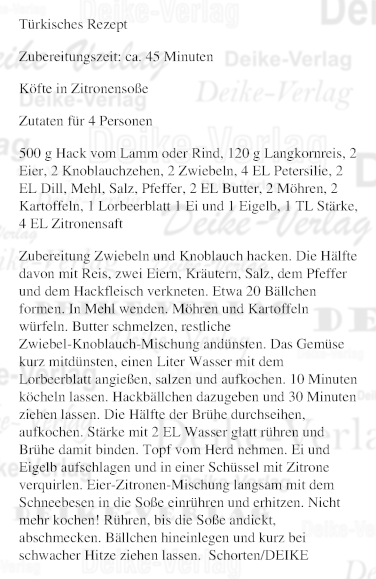 Köpfte mit Zitronensauce