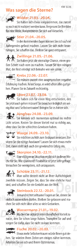 Wochenhoroskop KW 3226