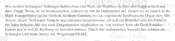 Wie riechen Schlangen?