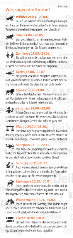 Wochenhoroskop KW 3326