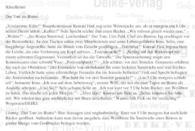 Der Tote im Bistro
