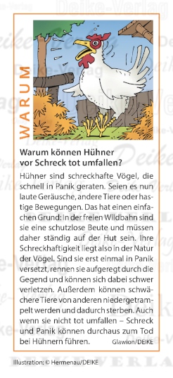 Warum können Hühner vor Schreck tot umfallen?