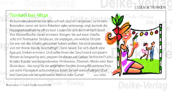 Trinken bei Hitze