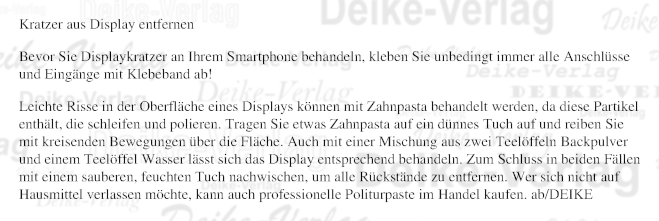 Kratzer aus Display entfernen