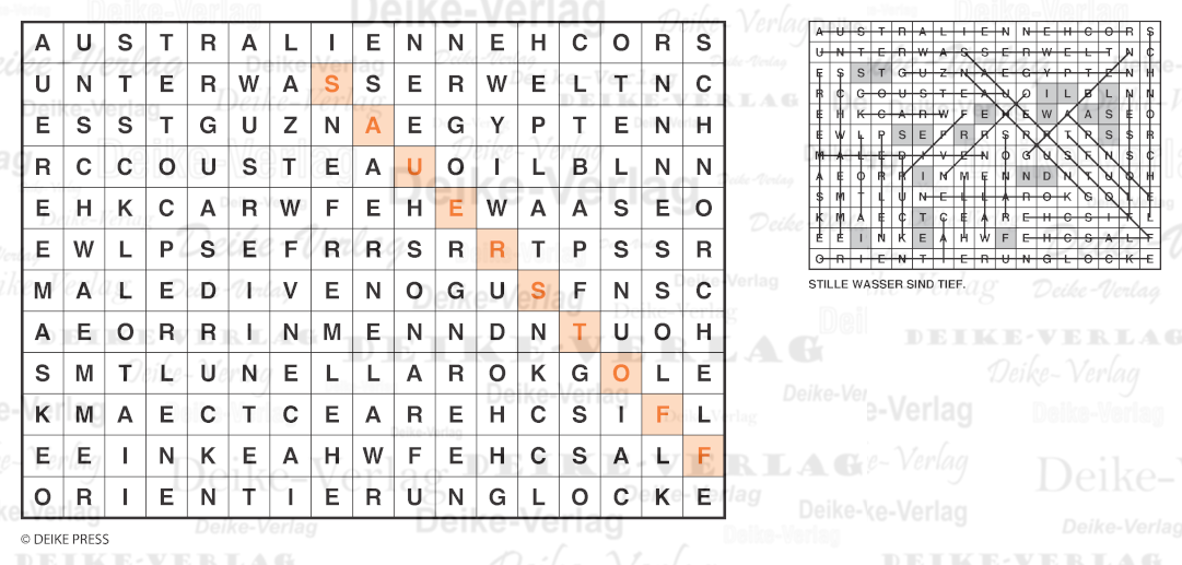 Tauchen - Buchstabensalate