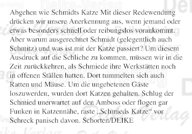 Abgehen wie Schmidts Katze