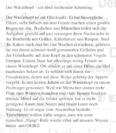 Der Wiedehopf