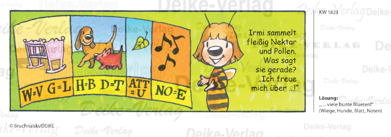 viele bunte Blüten - Irmi die Rätselbiene KW 1523