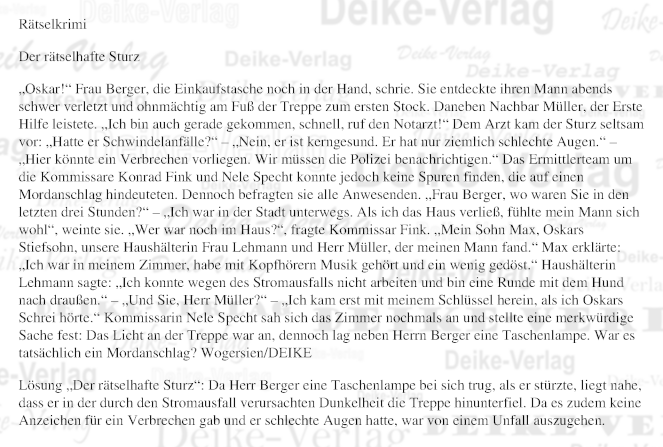 Der rätselhafte Sturz (Fink und Specht)