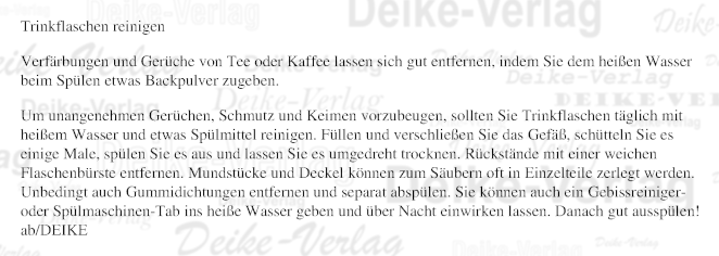 Trinkflasche reinigen