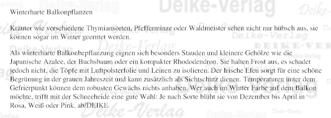 Winterharte Balkonpflanzen