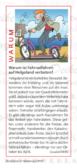 Warum ist Fahrradfahren auf Helgoland verboten?