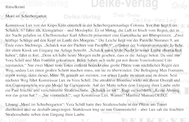 Mord im Schrebergarten (Kommissar Lux)
