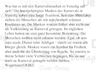 Was hat es mit den Karnevalsmasken in Venedig auf sich?
