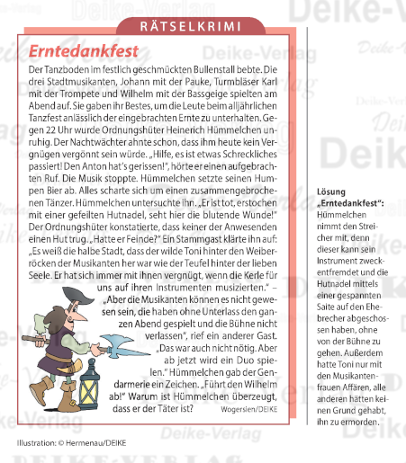 Erntedankfest - Rätselkrimi (Hümmerchen)