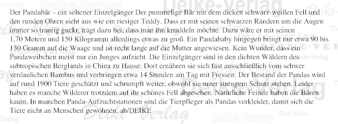 Der Pandabär – ein seltener Einzelgänger