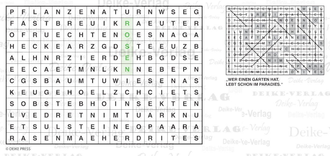 Garten - Buchstabensalate