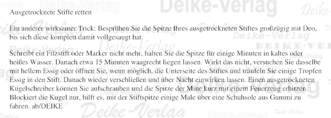 ausgetrocknete Stifte retten
