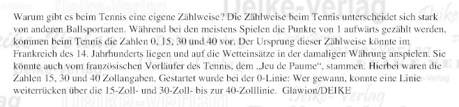 Warum gibt es beim Tennis eine eigene Zählweise?