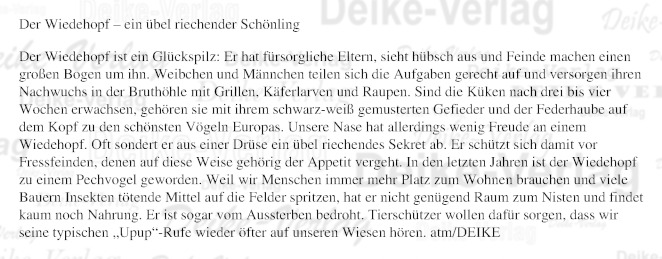 Der Wiedehopf