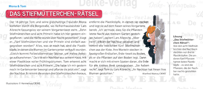 Das Stiefmütterchen-Rätsel (Mona und Tom)