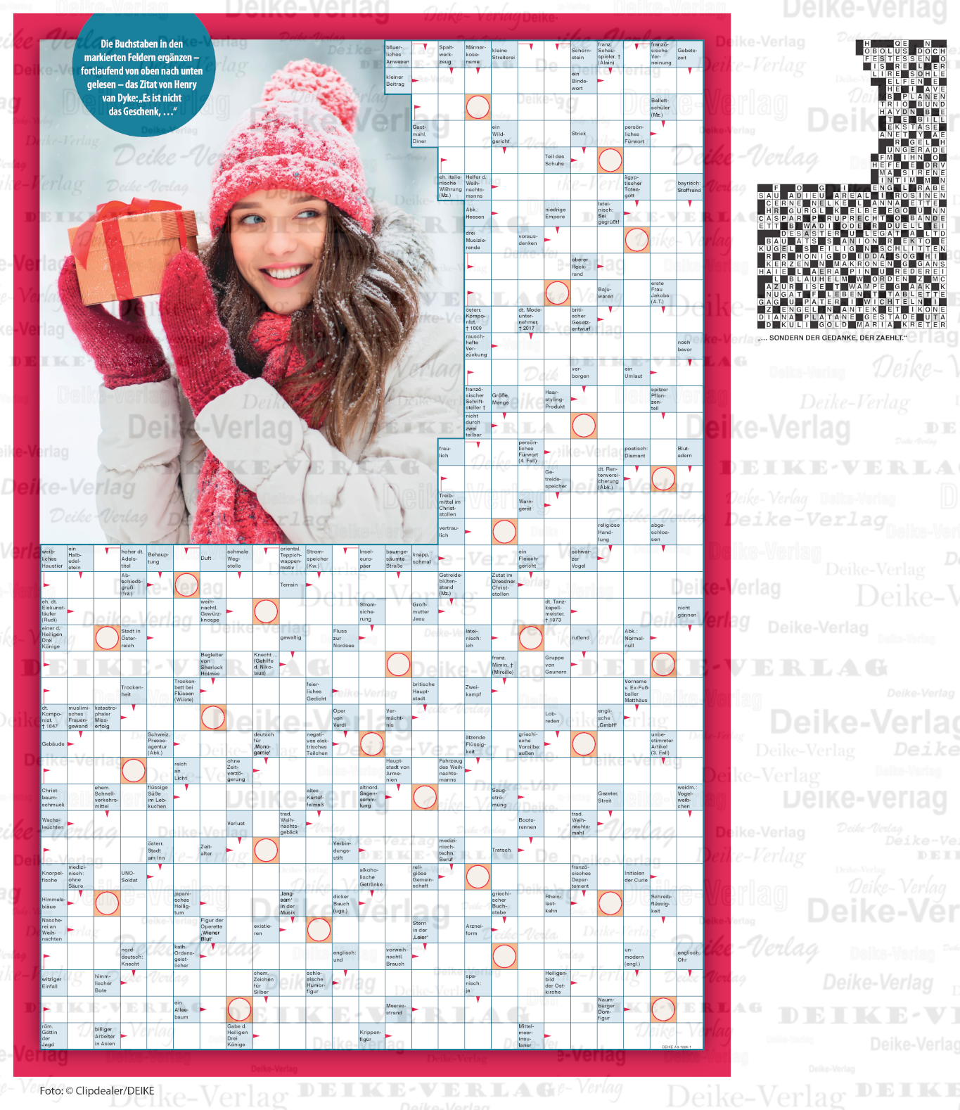 ... sondern der Gedanke, der zählt - Schwedenrätsel DIN A3