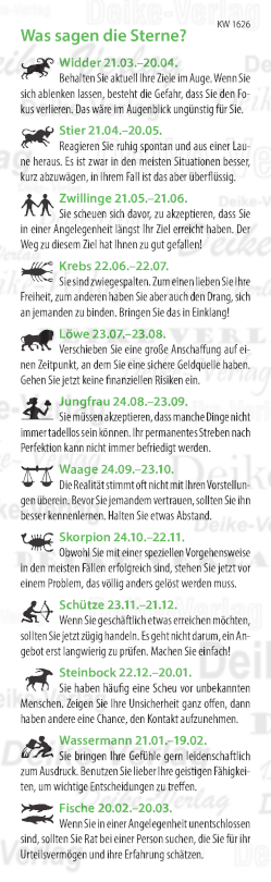Wochenhoroskop KW 1626