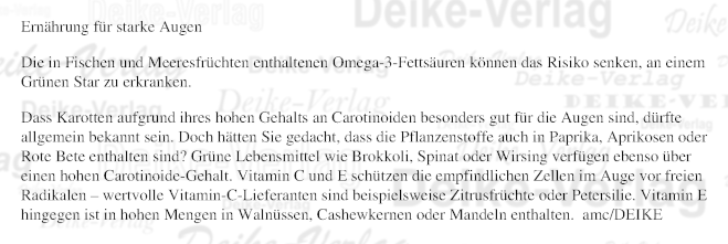 Ernährung für starke Augen