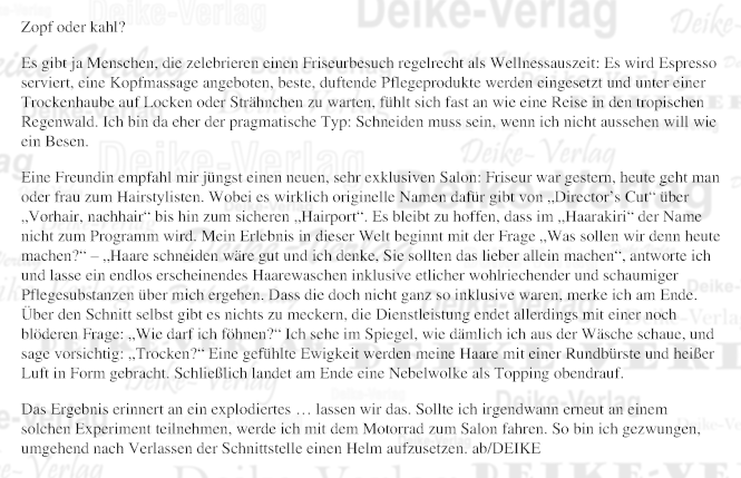 Zopf oder kahl