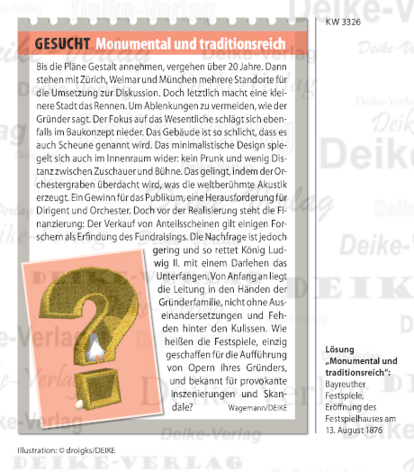 Bayreuther Festspiele - Personenrätsel KW 3326