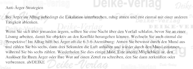 Anti-Ärger-Strategien