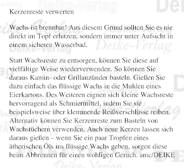 Kerzenreste verwerten