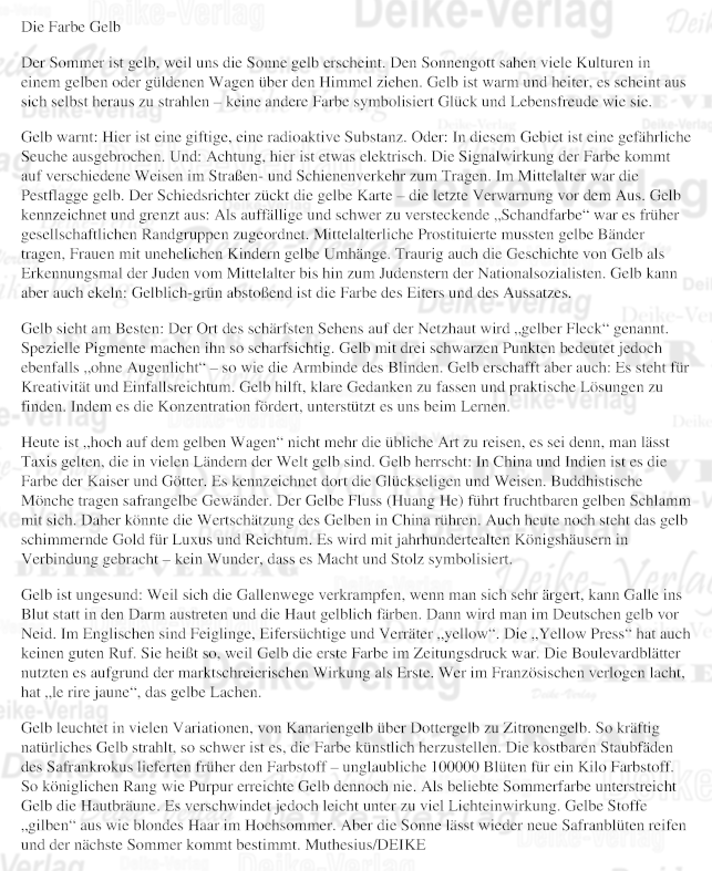 Die Farbe Gelb