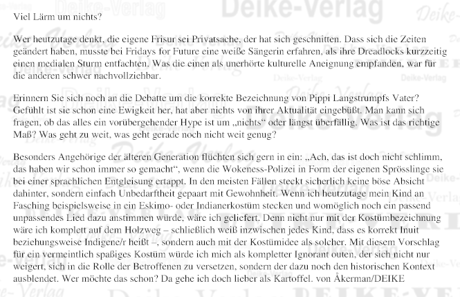 Viel Lärm um nichts?
